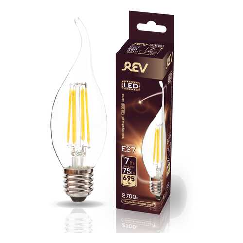 Лампа светодиодная REV FILAMENT FC37 E27 7W, 2700K, DECO Premium в Иголочка